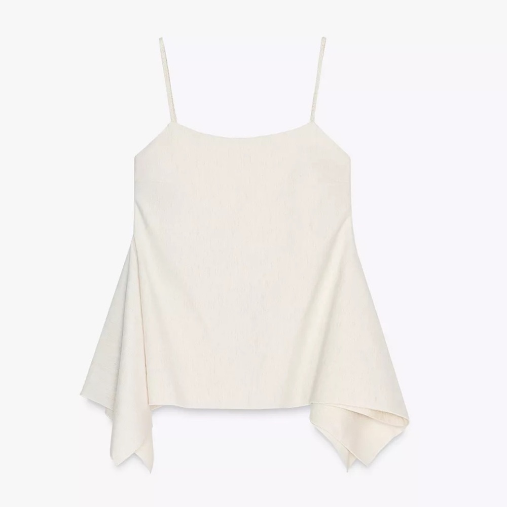 Zara NWOT Linen Blend Top
